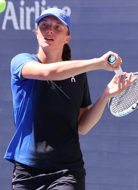 Іга Свьонтек під час матчу на Відкритому чемпіонаті США 2023