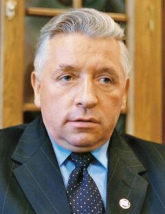 Анджей Леппер у своєму офісі, 2002 рік