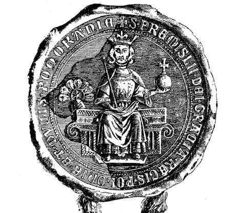 Печатка короля Пшемисла ІІ у королівських регаліях, 1296